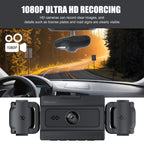 3-Lens Dash Cam, Front and Two Side Cameras, 2.4" Screen