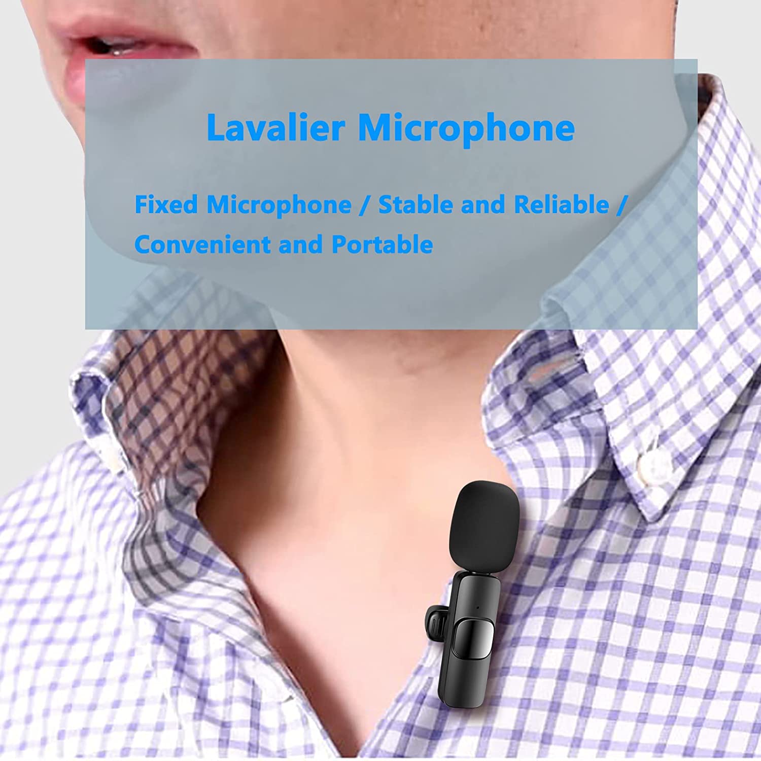 Wireless Lavalier Clip Microphone for Phones and Tablets
