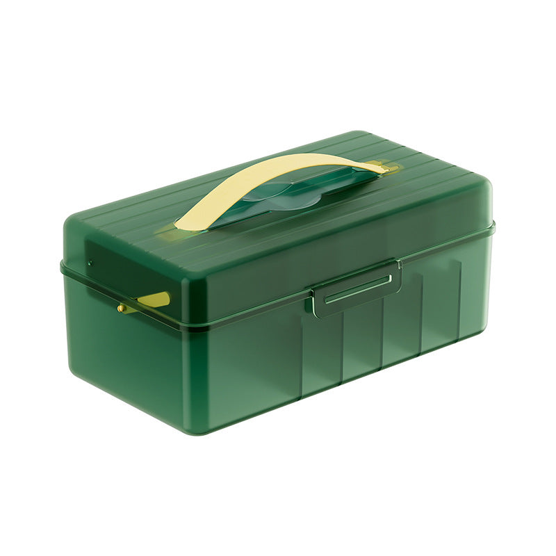 Flip-Lid Cable Storage Box with Compartments, Clear or Green