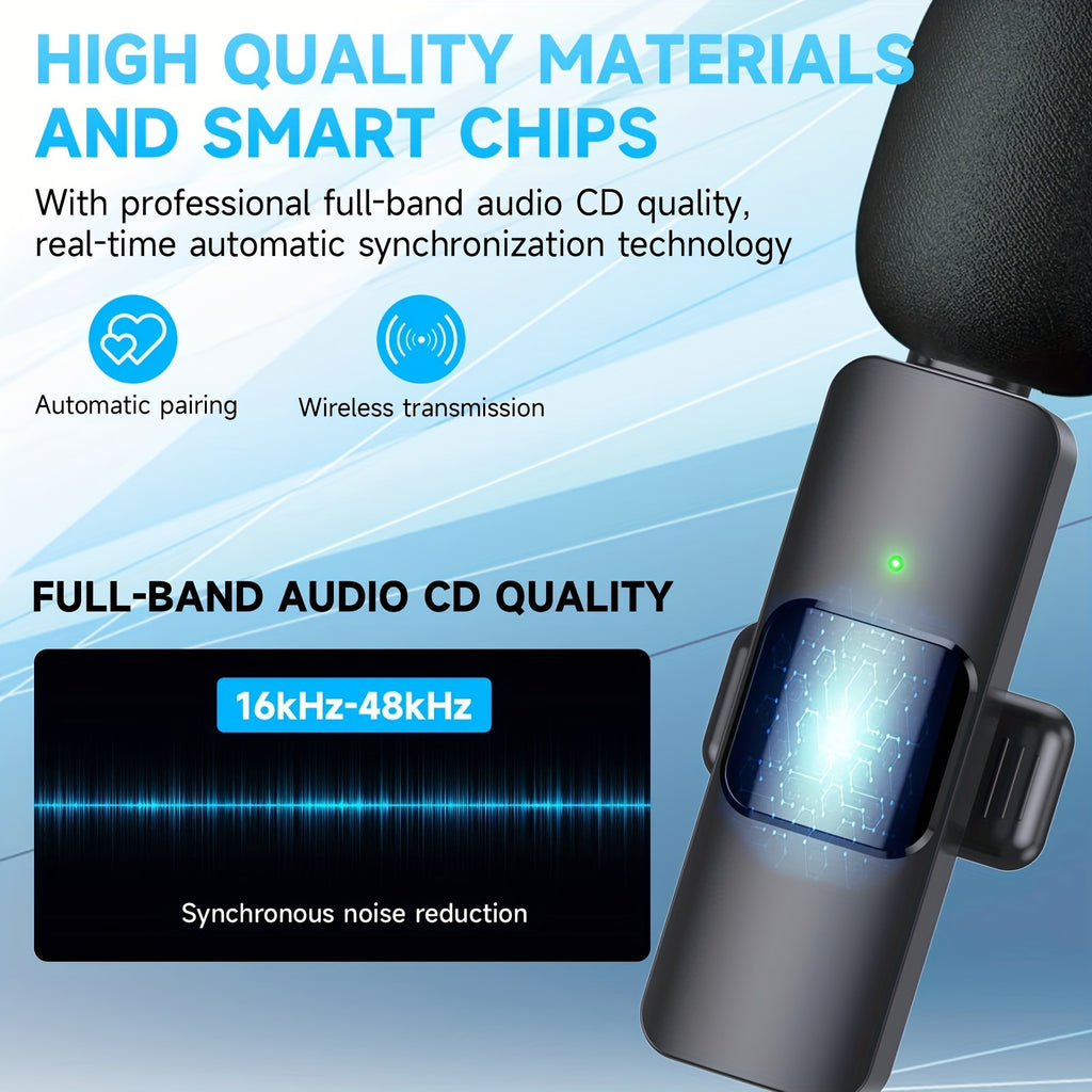 Wireless Lavalier Clip Microphone for Phones and Tablets