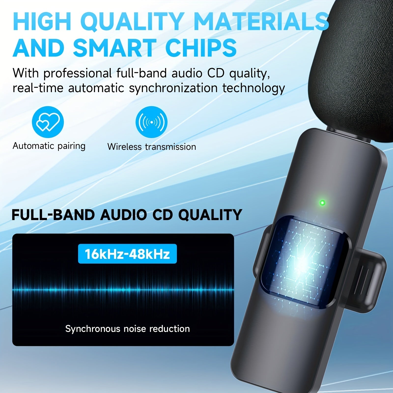 Wireless Lavalier Clip Microphone for Phones and Tablets