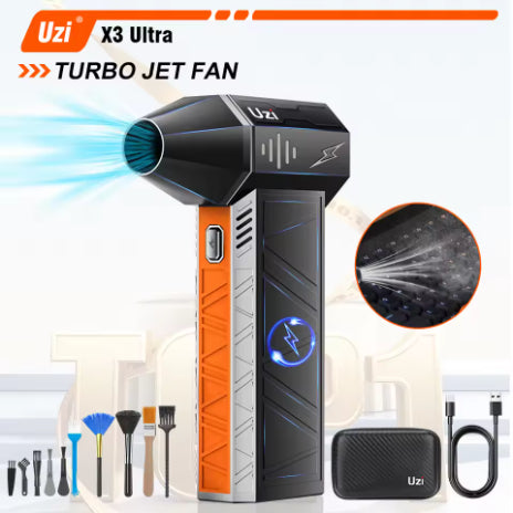 Rechargeable Mini Turbo Blower, 130,000 rpm Brushless, for Keyboards and PC Dust