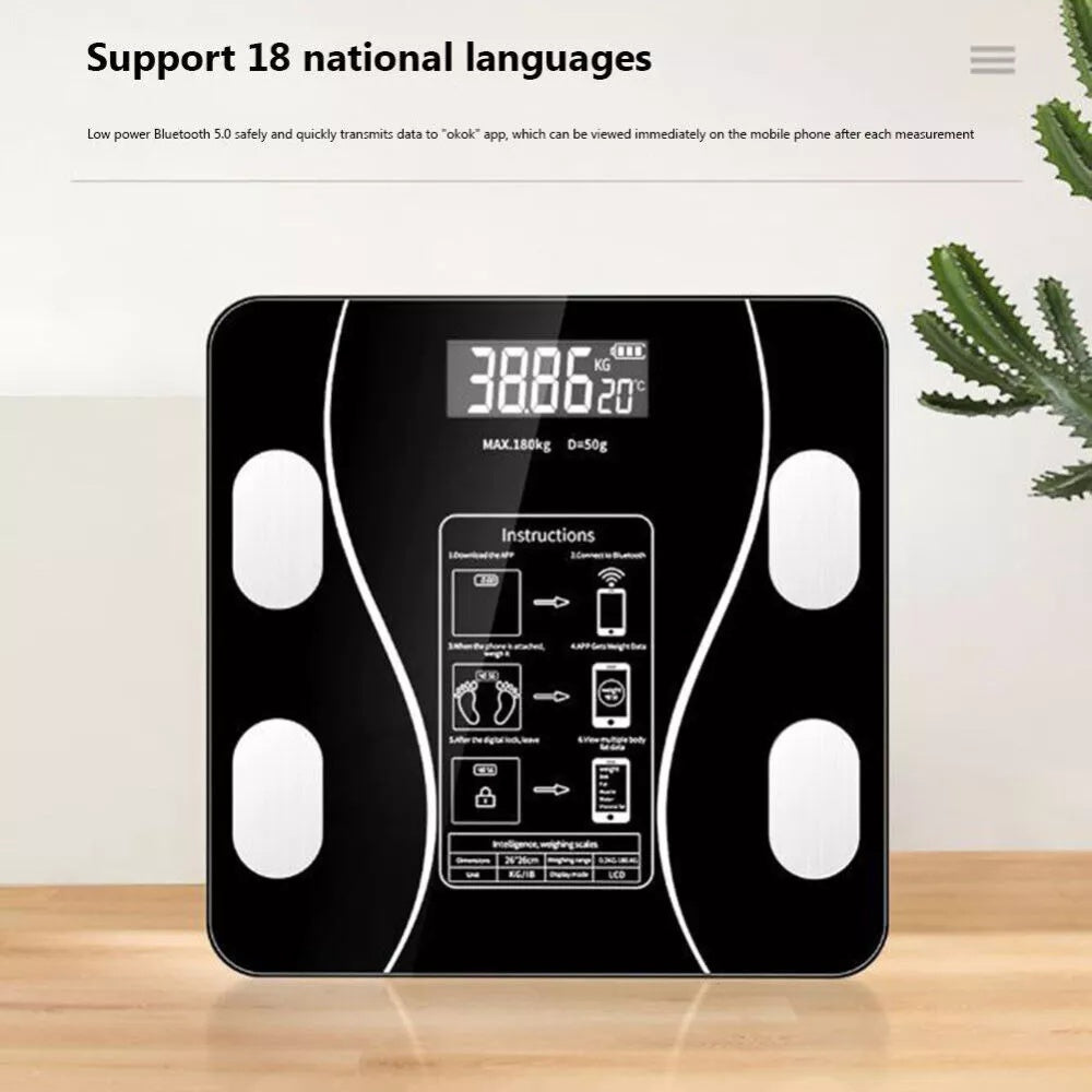 Bluetooth Body Composition Scale — Weight, Body Fat, Muscle and BMI in the App