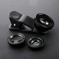 3-in-1 Clip-On Phone Lens Set: Fisheye, Wide-Angle, Macro